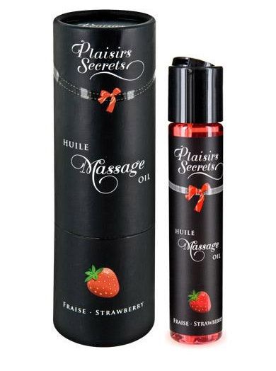 Массажное масло с ароматом клубники Huile de Massage Gourmande Fraise des Bois - 59 мл. - Plaisir Secret - купить с доставкой в Петрозаводске