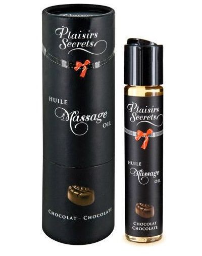 Массажное масло с ароматом шоколада Huile de Massage Gourmande Chocolat - 59 мл. - Plaisir Secret - купить с доставкой в Петрозаводске