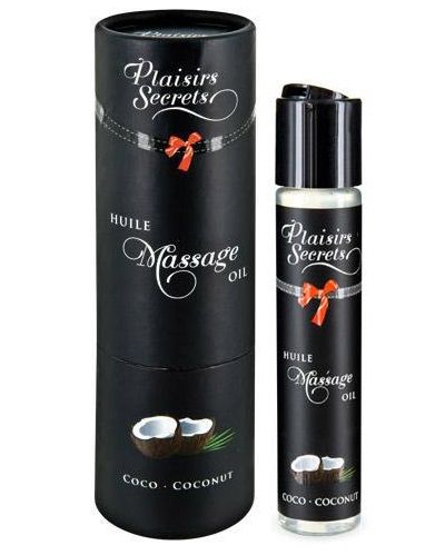 Массажное масло с ароматом кокоса Huile de Massage Gourmande Coco - 59 мл. - Plaisir Secret - купить с доставкой в Петрозаводске