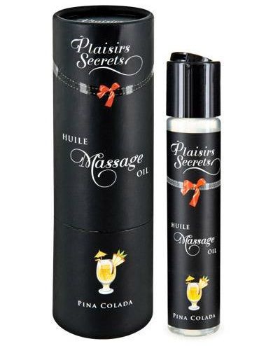 Массажное масло с ароматом пина колады Huile de Massage Gourmande Pina Colada - 59 мл. - Plaisir Secret - купить с доставкой в Петрозаводске