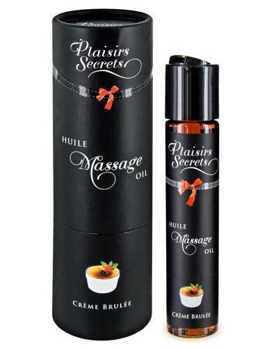 Массажное масло с ароматом крем брюле Huile de Massage Gourmande Creme Brulée - 59 мл. - Plaisir Secret - купить с доставкой в Петрозаводске