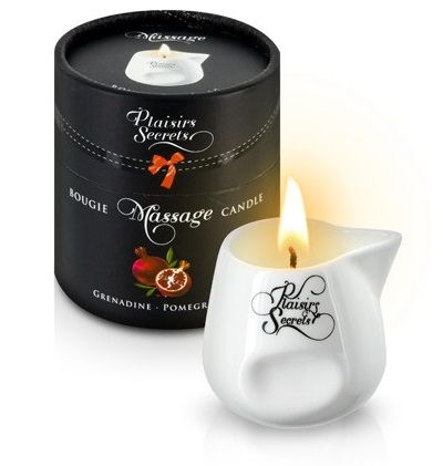 Массажная свеча с ароматом граната Bougie de Massage Gourmande Grenadine - 80 мл. - Plaisir Secret - купить с доставкой в Петрозаводске