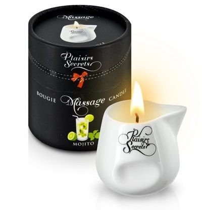 Массажная свеча с ароматом мохито Bougie de Massage Mojito - 80 мл. - Plaisir Secret - купить с доставкой в Петрозаводске