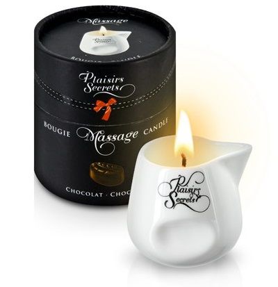 Массажная свеча с ароматом шоколада Bougie de Massage Gourmande Chocolat - 80 мл. - Plaisir Secret - купить с доставкой в Петрозаводске