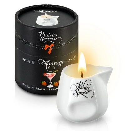 Массажная свеча с ароматом клубничного дайкири Bougie de Massage Daikiri Fraise - 80 мл. - Plaisir Secret - купить с доставкой в Петрозаводске