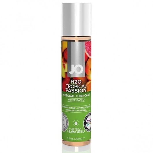Смазка с ароматом тропических фруктов JO Flavored Tropical Passion - 30 мл. - System JO - купить с доставкой в Петрозаводске