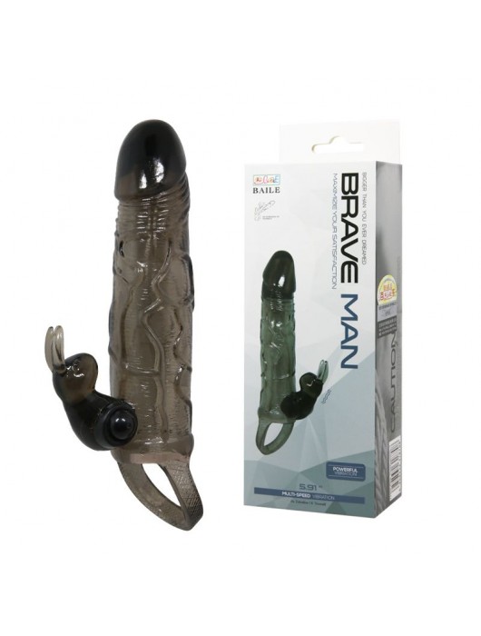 Удлиняющая дымчатая насадка с вибрацией - Baile - в Петрозаводске купить с доставкой