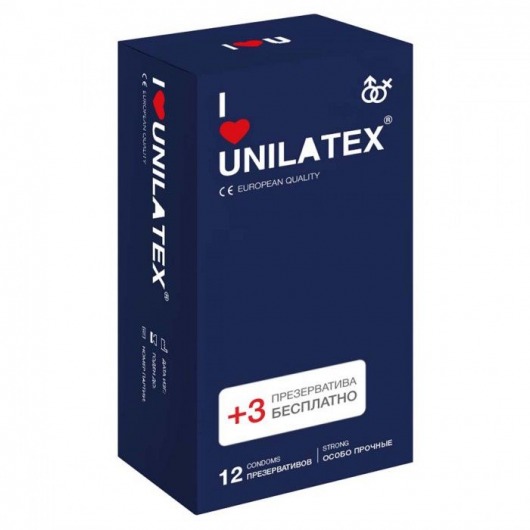 Ультрапрочные презервативы Unilatex Extra Strong - 12 шт. + 3 шт. в подарок - Unilatex - купить с доставкой в Петрозаводске