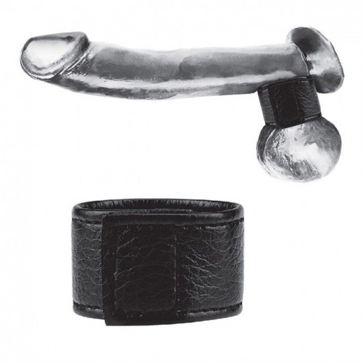 Чёрная утяжка на мошонку 1  Velcro Ball Stretcher - BlueLine - купить с доставкой в Петрозаводске