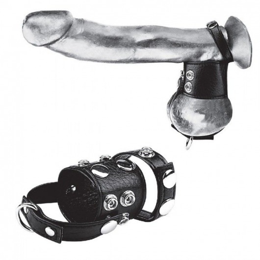 Утяжка на пенис и мошонку Cock Ring With 1.5  Ball Stretcher And Optional Weight Ring - BlueLine - купить с доставкой в Петрозаводске