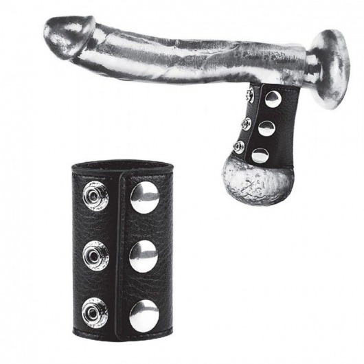 Чёрная утяжка на кнопках 100% PVC STRAP WITH METAL SNAP - BlueLine - купить с доставкой в Петрозаводске