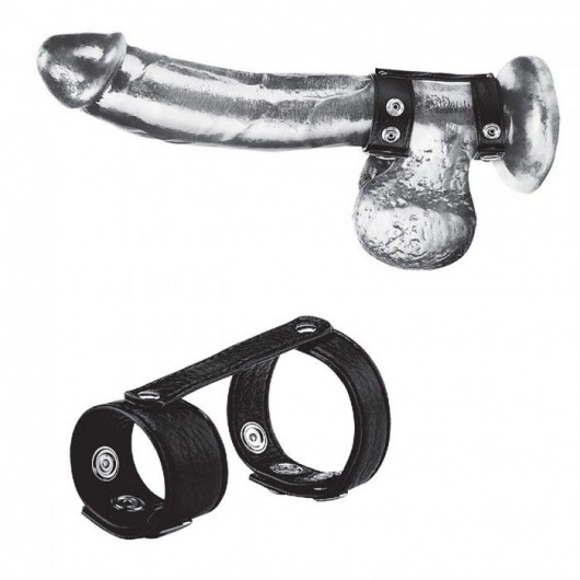 Утяжка на пенис с клёпками Duo Snap Cock And Ball Ring - BlueLine - купить с доставкой в Петрозаводске