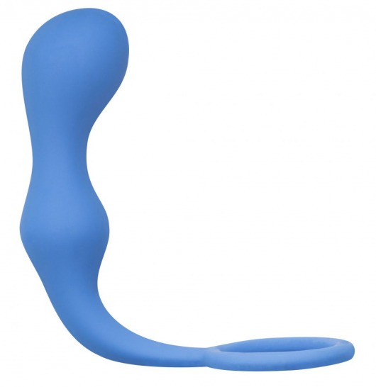 Синее эрекционное кольцо с анальной пробкой Double Pleasure Anal Plug - Lola Games - в Петрозаводске купить с доставкой