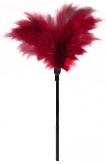 Пластиковая метелочка с красными пёрышками Small Feather Tickler - 32 см. - Blush Novelties - купить с доставкой в Петрозаводске