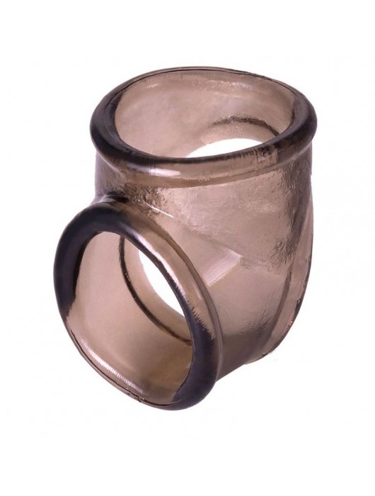 Дымчатое эрекционное кольцо с фиксацией мошонки - ToyFa - в Петрозаводске купить с доставкой