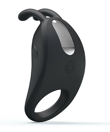 Чёрное эрекционное кольцо с вибрацией Rabbit Vibrator - Baile - в Петрозаводске купить с доставкой