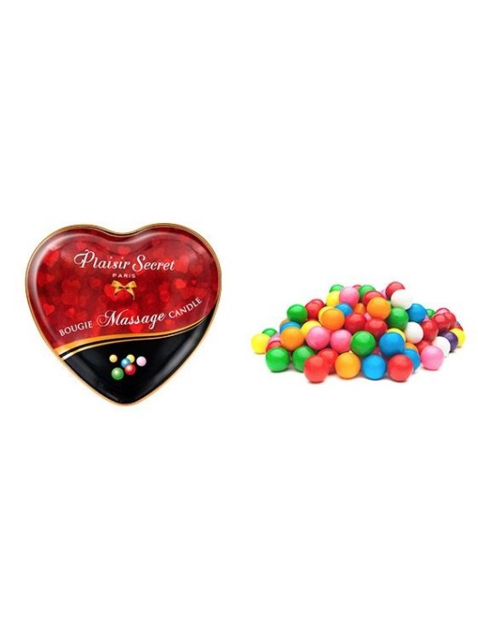 Массажная свеча с ароматом бубль-гума Bougie Massage Candle - 35 мл. - Plaisir Secret - купить с доставкой в Петрозаводске