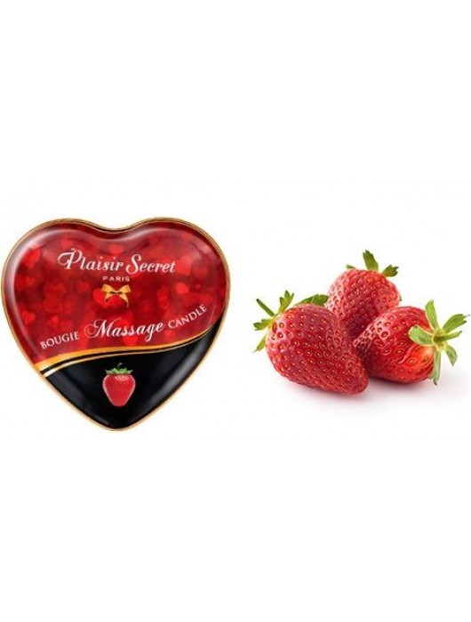 Массажная свеча с ароматом клубники Bougie Massage Candle - 35 мл. - Plaisir Secret - купить с доставкой в Петрозаводске