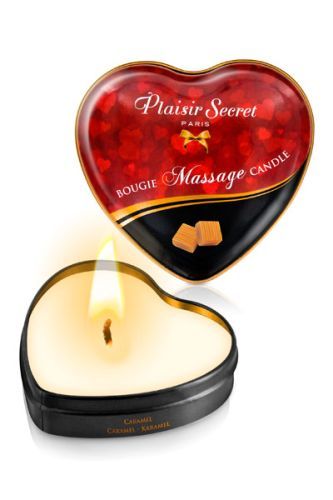 Массажная свеча с ароматом карамели Bougie Massage Candle - 35 мл. - Plaisir Secret - купить с доставкой в Петрозаводске