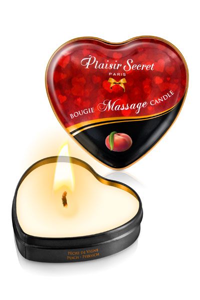 Массажная свеча с ароматом персика Bougie Massage Candle - 35 мл. - Plaisir Secret - купить с доставкой в Петрозаводске