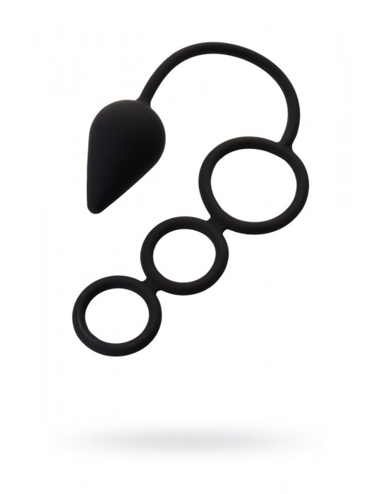 Тройное эрекционное кольцо с анальным хвостом Drop M-size - Erotist Adult Toys - в Петрозаводске купить с доставкой