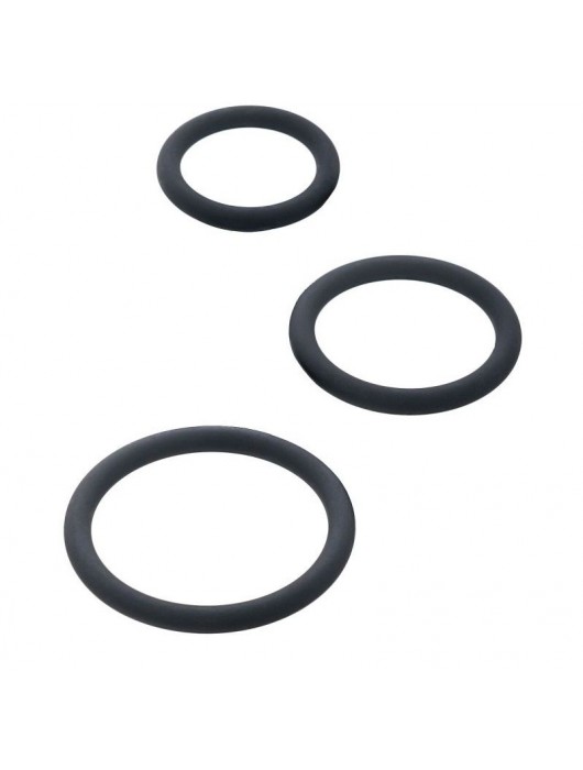 Набор из 3 чёрных эрекционных колец - ToyFa - в Петрозаводске купить с доставкой