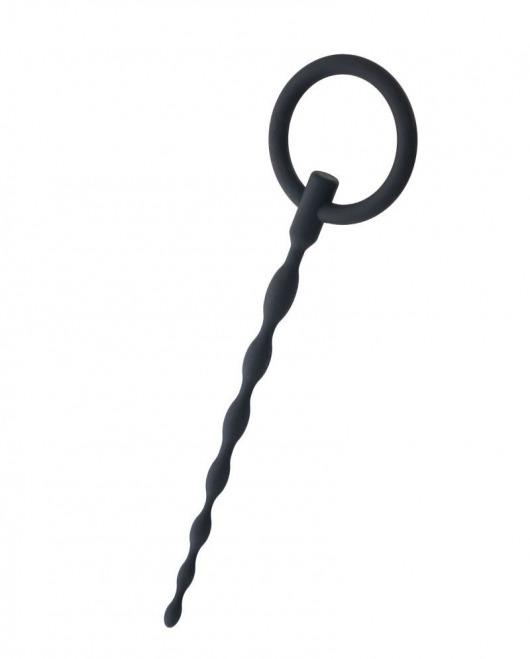 Чёрный уретральный плаг с кольцом - ToyFa - купить с доставкой в Петрозаводске