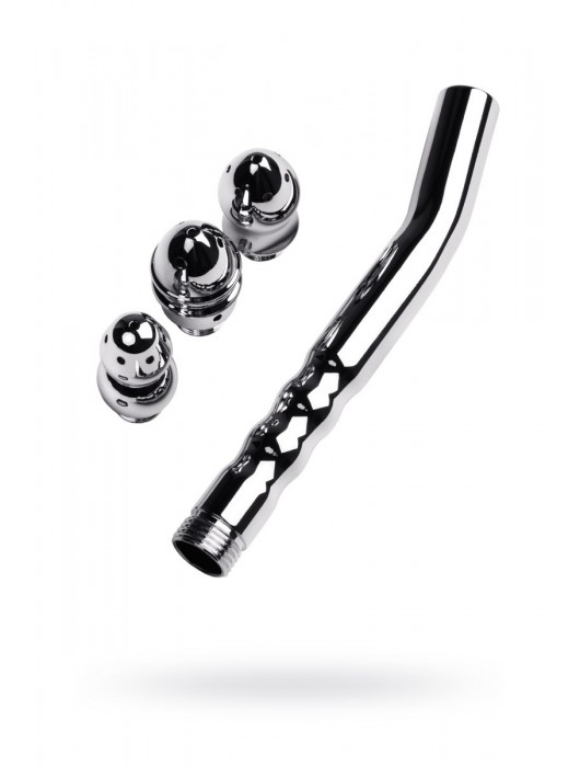 Металлический анальный душ с тремя насадками - ToyFa - купить с доставкой в Петрозаводске