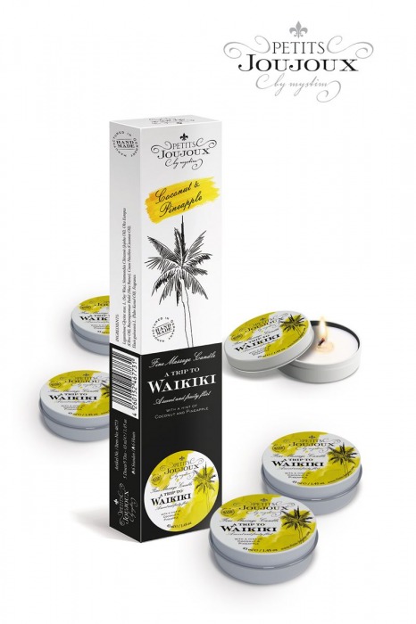 Набор из 5 свечей Petits Joujoux Waikiki Beach с ароматом кокоса и ананаса - MyStim - купить с доставкой в Петрозаводске