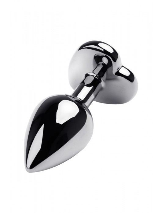 Серебристая анальная пробка с прозрачным кристаллом-сердцем - 8 см. - ToyFa - купить с доставкой в Петрозаводске