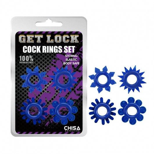 Набор из 4 синих колец Get Lock - Chisa - в Петрозаводске купить с доставкой