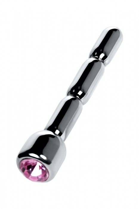 Серебристый уретральный плаг со стразом - 7 см. - ToyFa - купить с доставкой в Петрозаводске