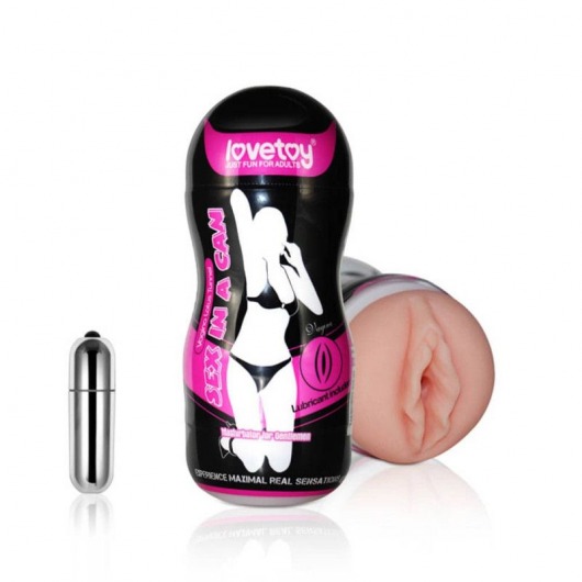 Мастурбатор-вагина Sex In A Can Vibra Vagina Tunnel - Lovetoy - в Петрозаводске купить с доставкой