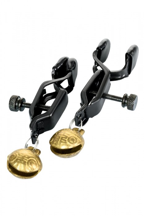 Черно-золотистые зажимы для сосков TOYFA Theatre - ToyFa - купить с доставкой в Петрозаводске