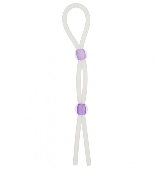 Прозрачное эрекционное кольцо-лассо SILICONE LASSO COCK RING DUAL BEADS - NMC - в Петрозаводске купить с доставкой