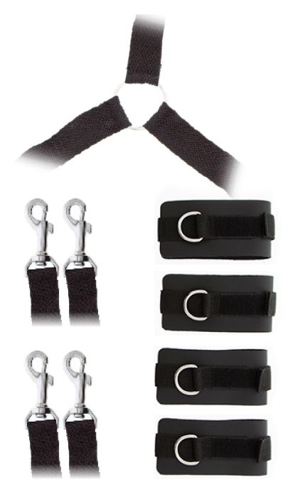 Комплект наручников и поножей LUXURIOUS BED RESTRAINT CUFF SET - Blush Novelties - купить с доставкой в Петрозаводске