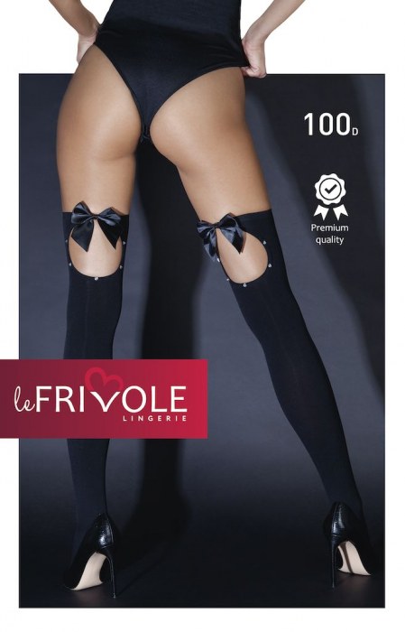 Чулки с бантиками и стразами сзади - Le Frivole купить с доставкой