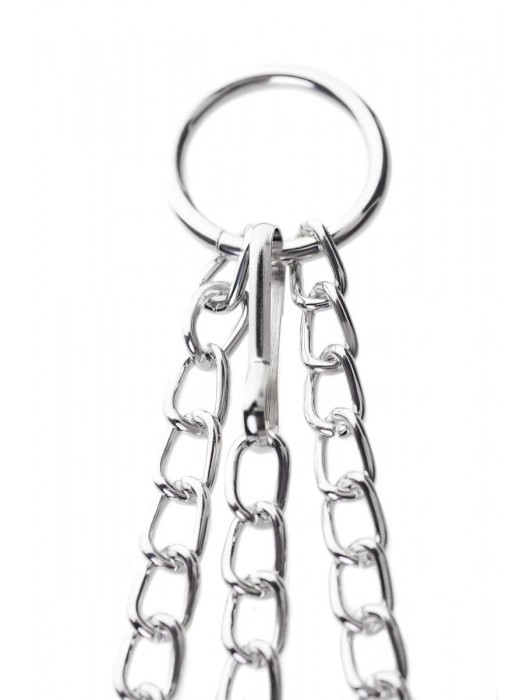 Черно-серебристые зажимы для сосков с кольцом для пениса TOYFA Metal - ToyFa - купить с доставкой в Петрозаводске