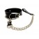 Черный ошейник с поводком из эко-кожи - БДСМ Арсенал - купить с доставкой в Петрозаводске