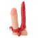 Красная вибронасадка с анальным стимулятором - ToyFa - в Петрозаводске купить с доставкой